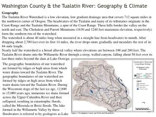 Washington County &amp; the Tualatin River: Geography &amp; Climate