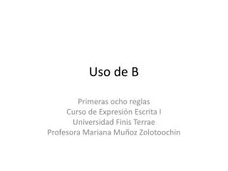 uso de b