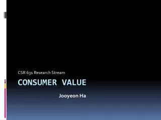 Consumer value