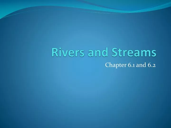 rivers and streams