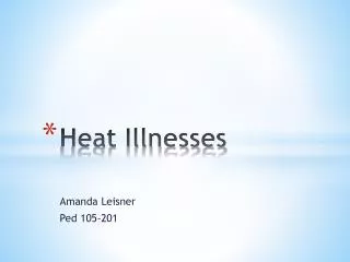 Heat Illnesses