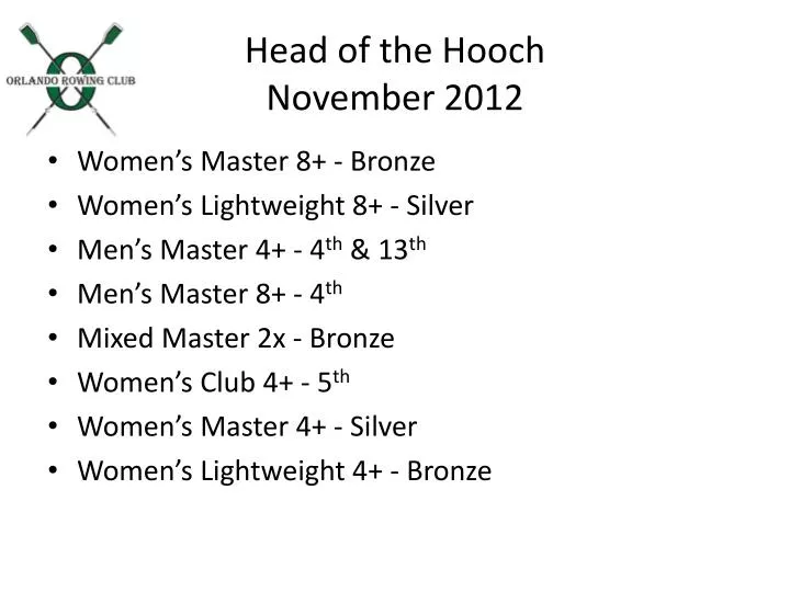 head of the hooch november 2012