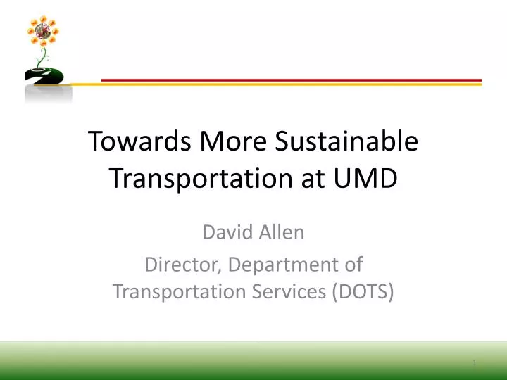 towards more sustainable transportation at umd