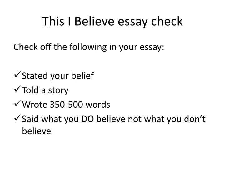 this i believe essay check