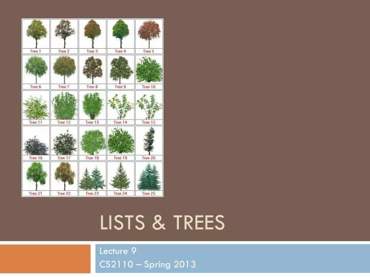 lists trees