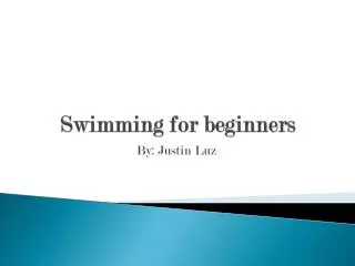 Swimming for beginners