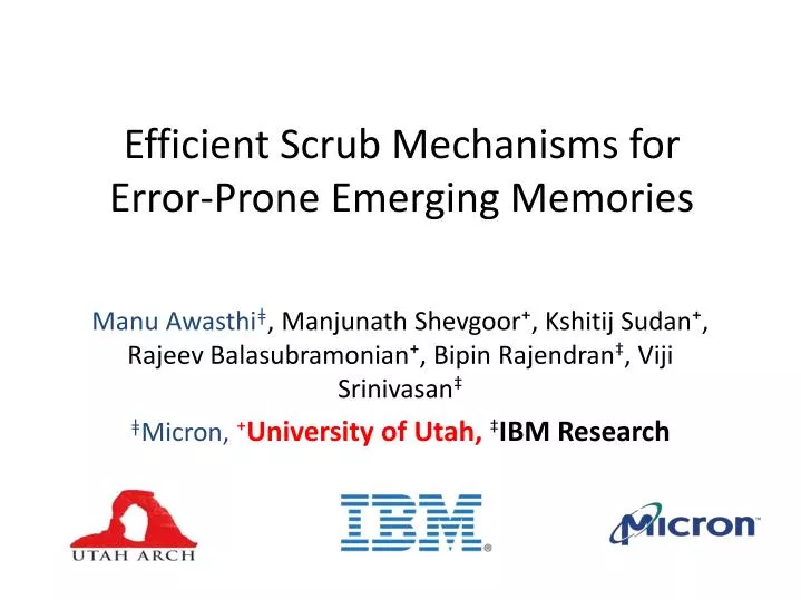 efficient scrub mechanisms for error prone emerging memories