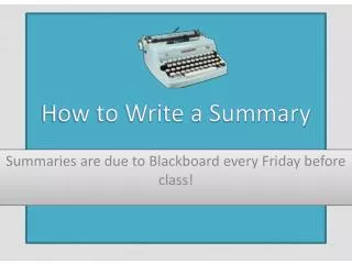 How to Write a Summary