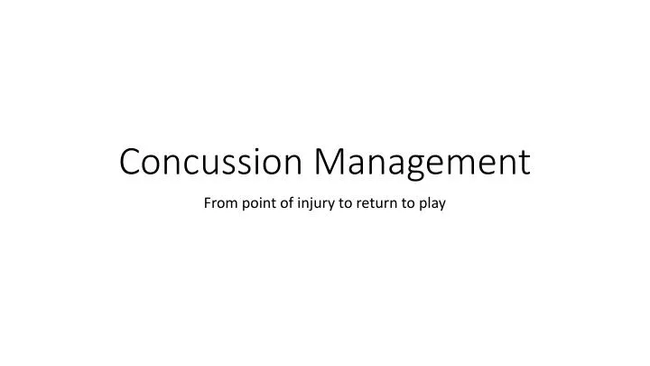 concussion management