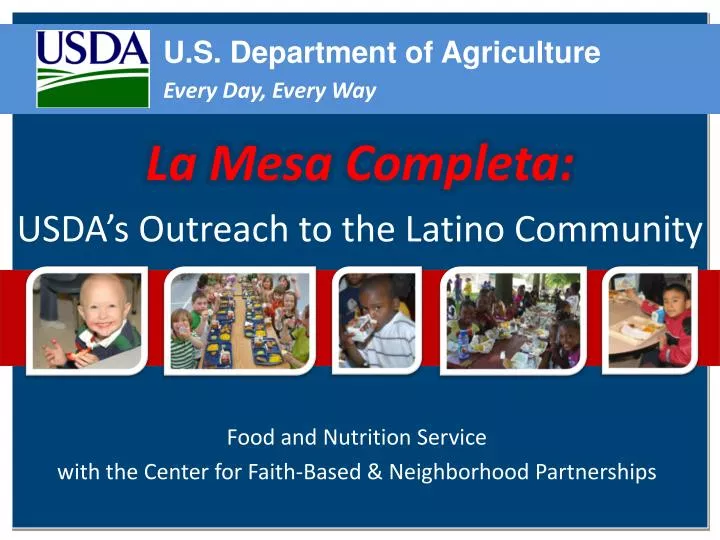 food and nutrition service with the center for faith based neighborhood partnerships