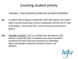 Counting student activity