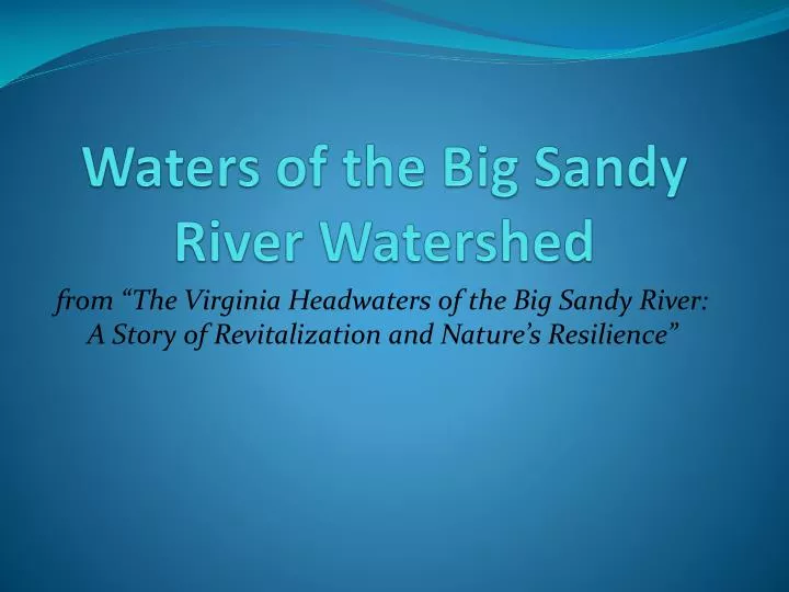 waters of the big sandy river watershed