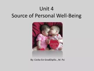 Unit 4 Source of Personal Well-Being