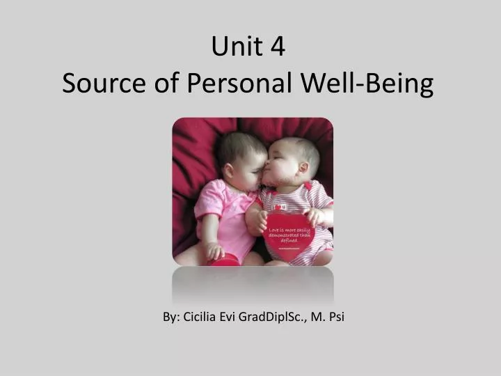 unit 4 source of personal well being