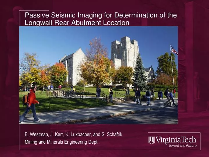 passive seismic imaging for determination of the longwall rear abutment location