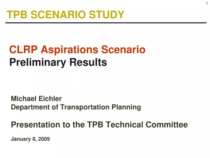 clrp aspirations scenario preliminary results