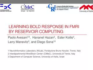 Learning BOLD Response in fMRI by Reservoir Computing
