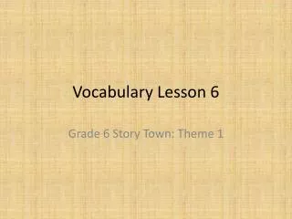 vocabulary lesson 6
