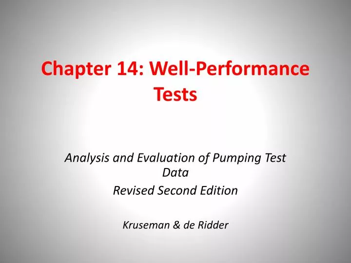 chapter 14 well performance tests