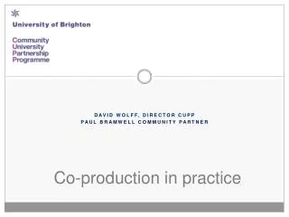 Co-production in practice