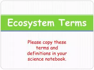 Ecosystem Terms