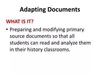 Adapting Documents