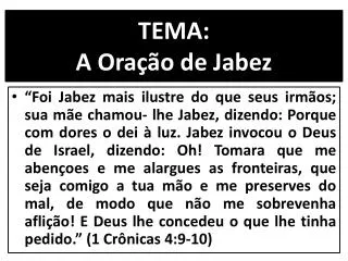 tema a ora o de jabez