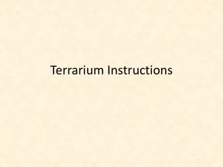 Terrarium Instructions