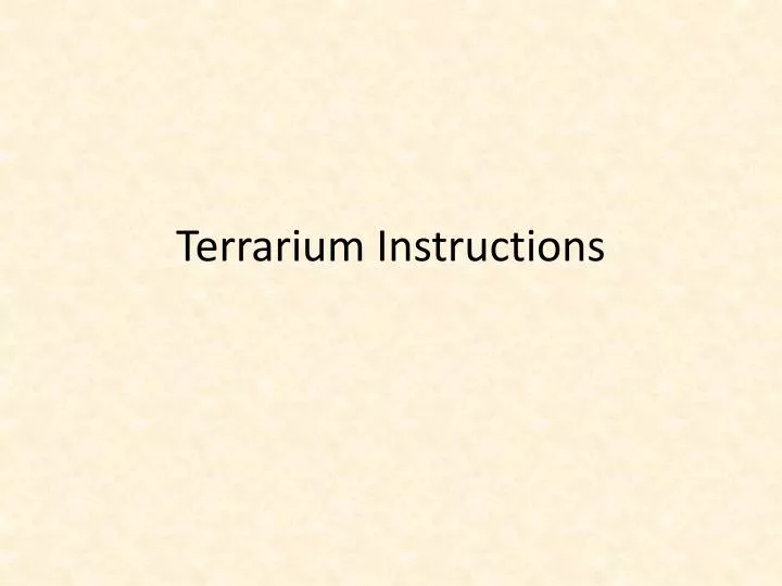 terrarium instructions