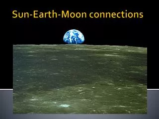 Sun-Earth-Moon connections