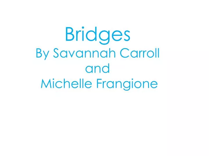 bridges by savannah carroll and michelle frangione