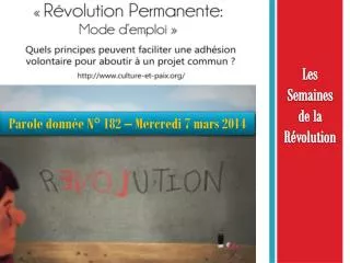 les semaines de la r volution