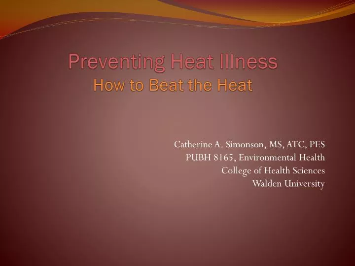 preventing heat illness how to beat the heat