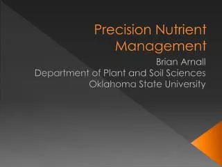 Precision Nutrient Management