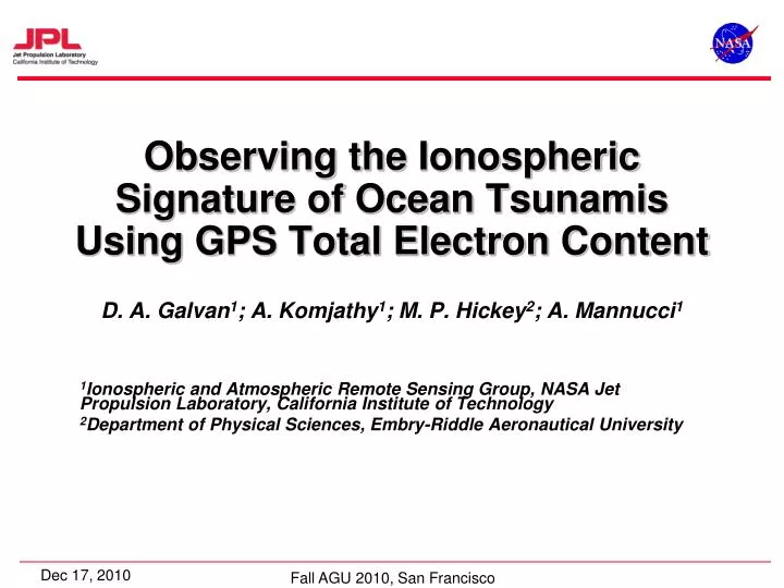observing the ionospheric signature of ocean tsunamis using gps total electron content