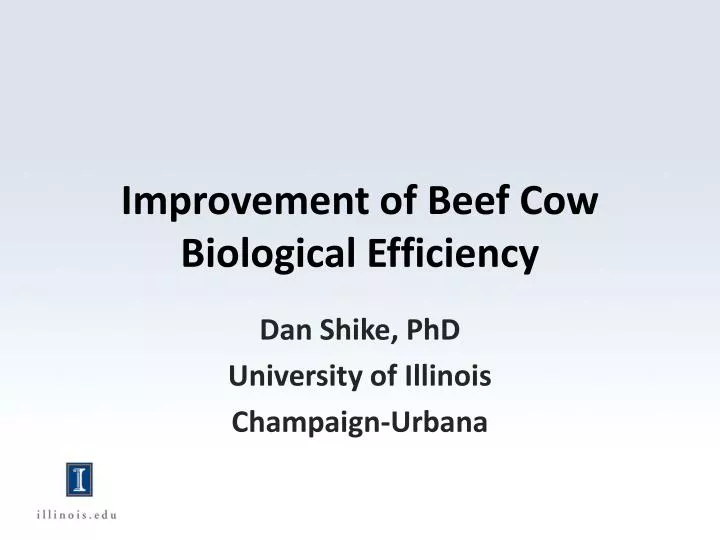 improvement of beef cow biological efficiency