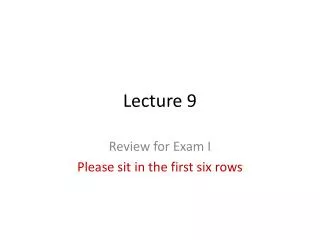 Lecture 9