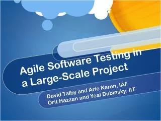 Agile Software Testing in a Large-Scale Project