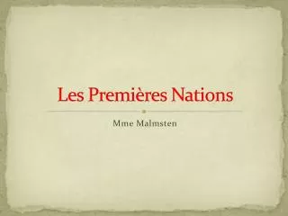 les premi res nations