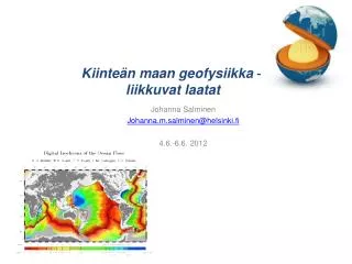 Kiinteän maan geofysiikka – liikkuvat laatat