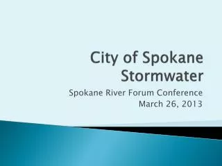 City of Spokane Stormwater