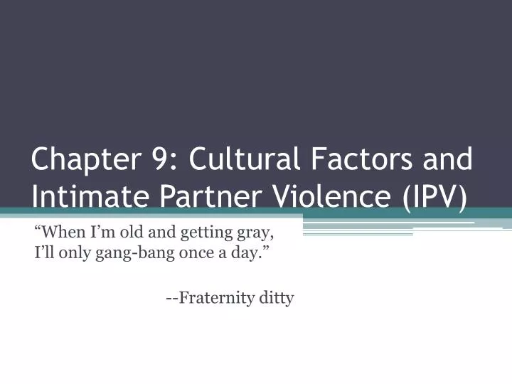 chapter 9 cultural factors and intimate partner violence ipv