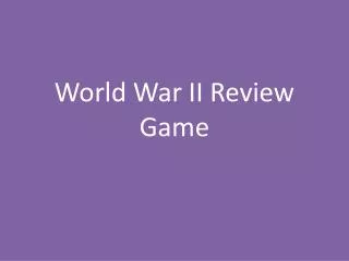 World War II Review Game