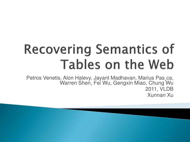 recovering semantics of tables on the web