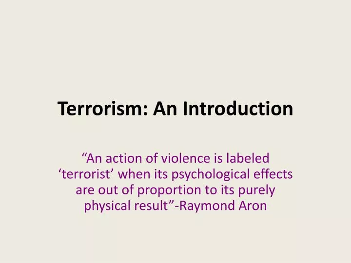 terrorism an introduction