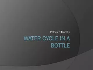 Water cycle in a bottle