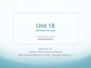 unit 18 definitions included