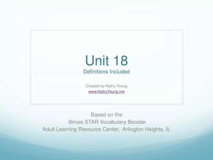 unit 18 definitions included
