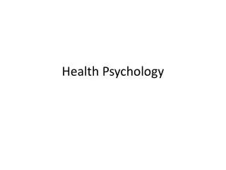 Health Psychology