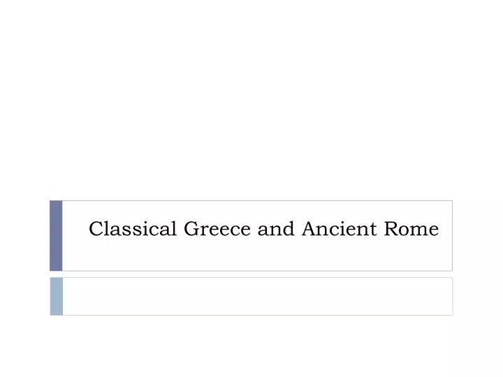 classical greece and ancient rome